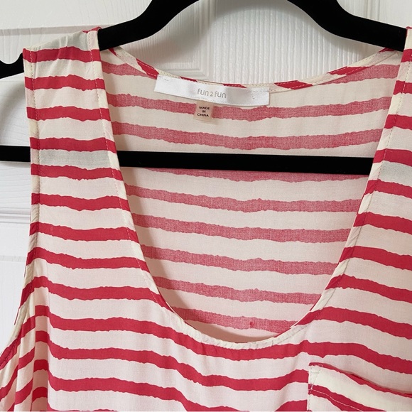 Fun 2 Fun Striped & Floral Sleeveless Blouse - Picture 6 of 10